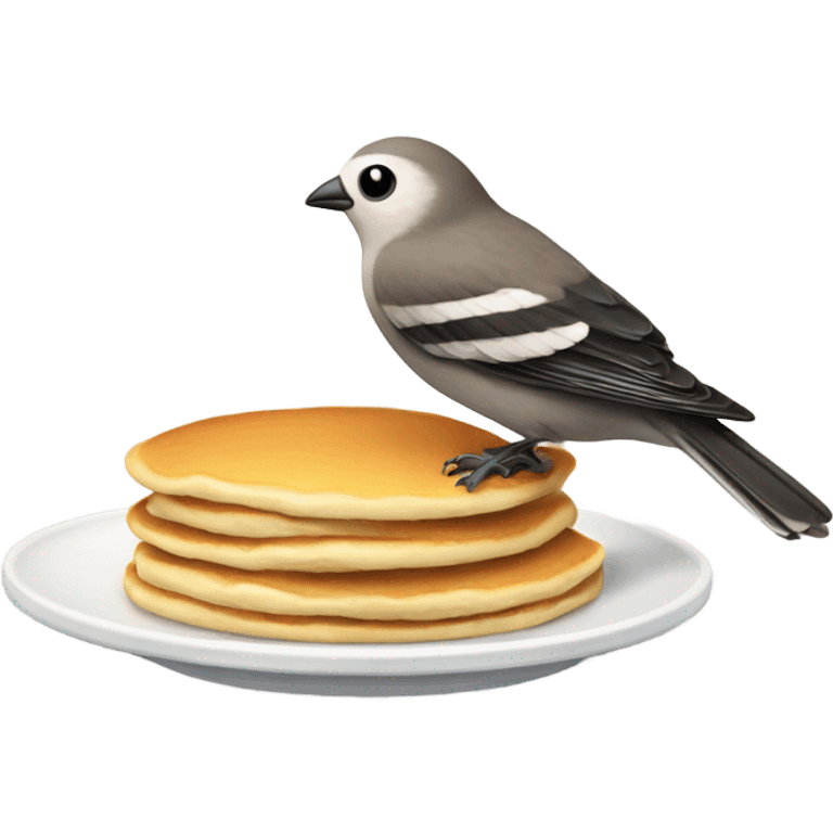 Bird eating pancake emoji