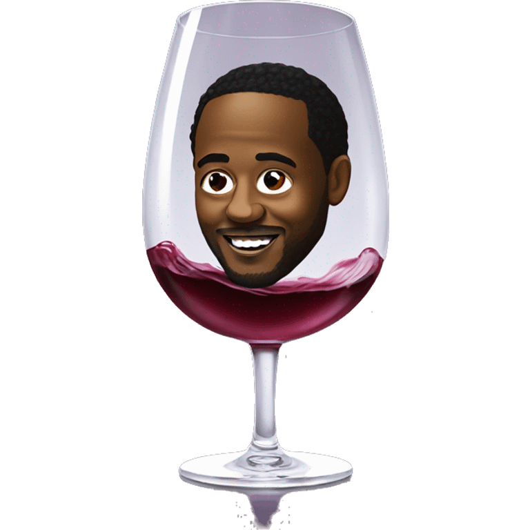 Kendrick Lamar floating in a glass of wine emoji