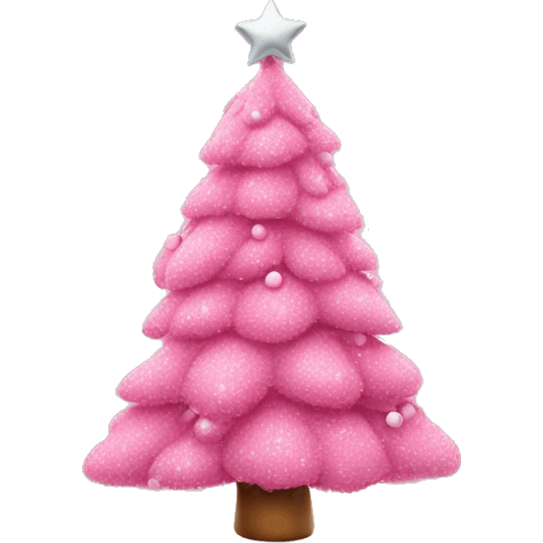 pink xmas tree with bow emoji