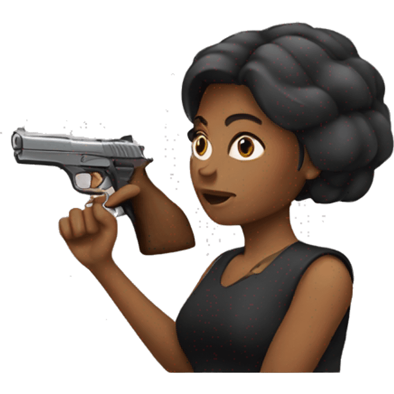 woman with gun emoji