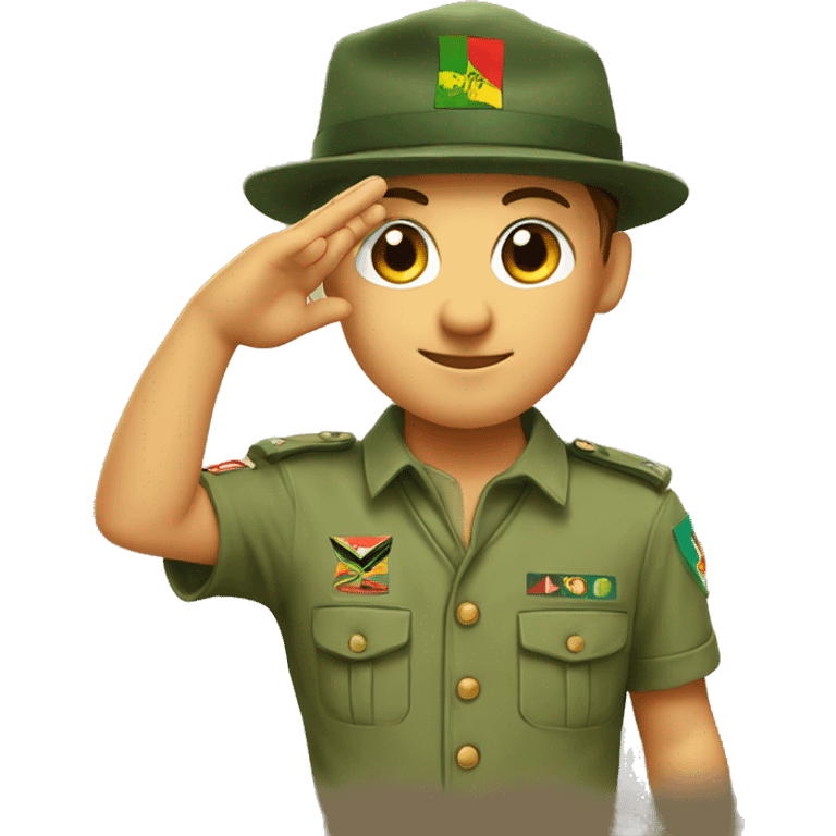 Zimbabwe scout salute with short and short sleeve as well as cub cap emoji