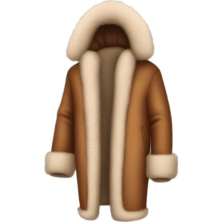 Fur coat with huge collar emoji