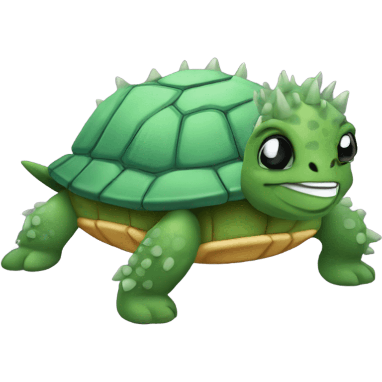 Turtle with spikes and sneakers  emoji