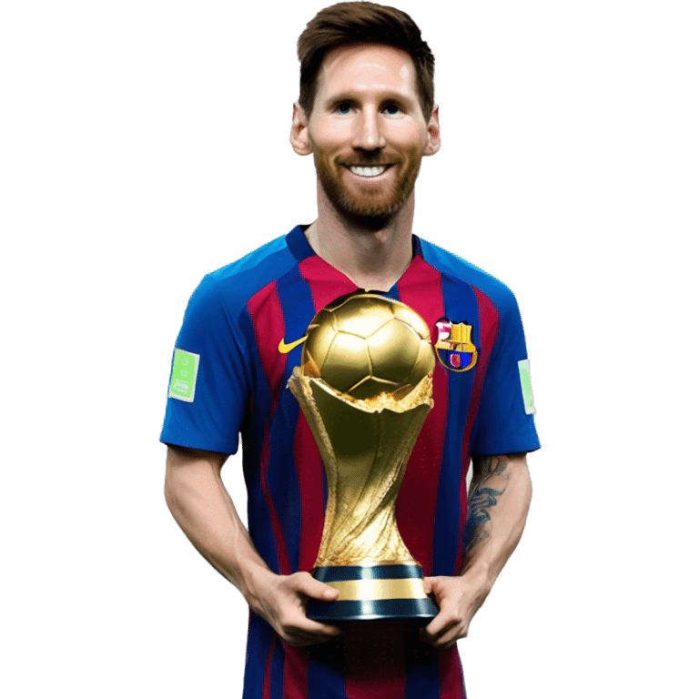 Messi con la copa del mundo  emoji