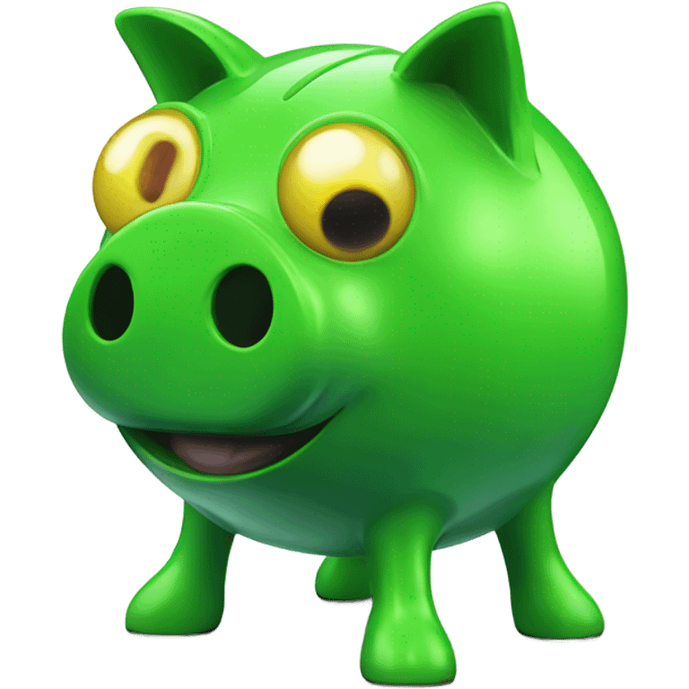 green alien piggy bank emoji