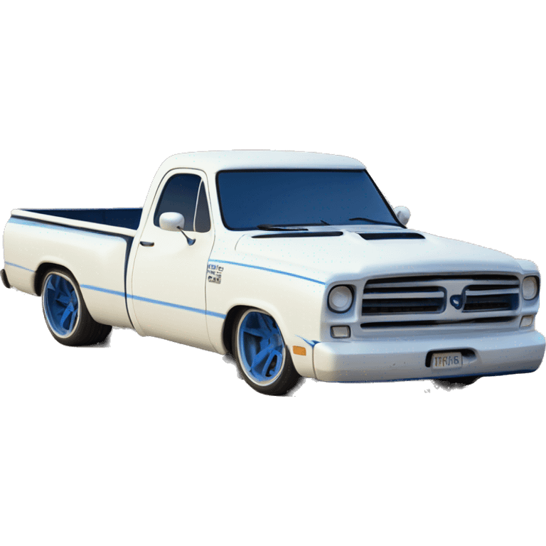 Dodge ram doolie white truck faded to blue  emoji