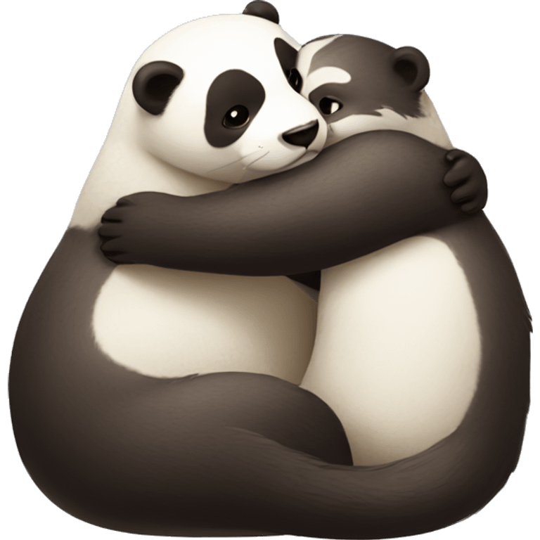 Otter hug Panda emoji