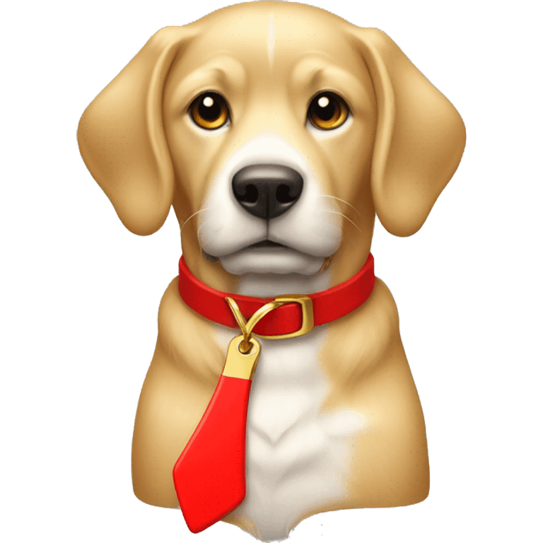 Red collar and golden bone tag emoji