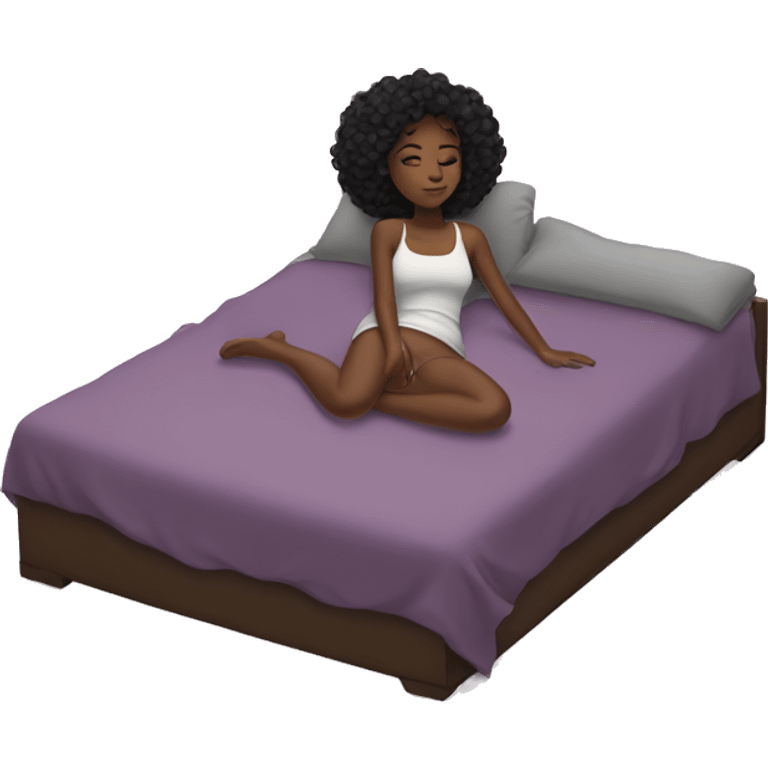 Black girl laying on bed emoji