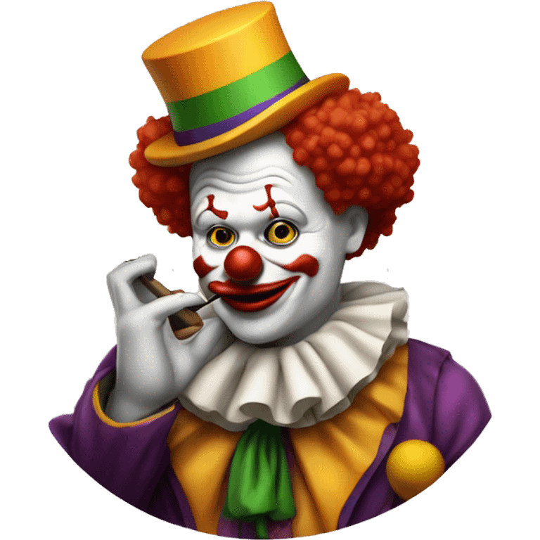 Clown smoking a pipe emoji