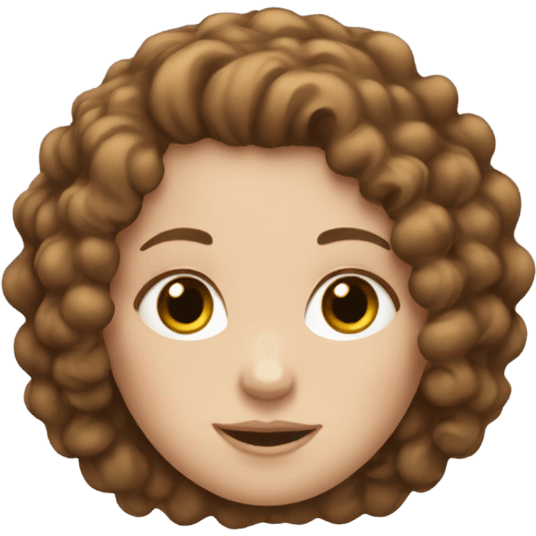 White girl with brown curly hair emoji