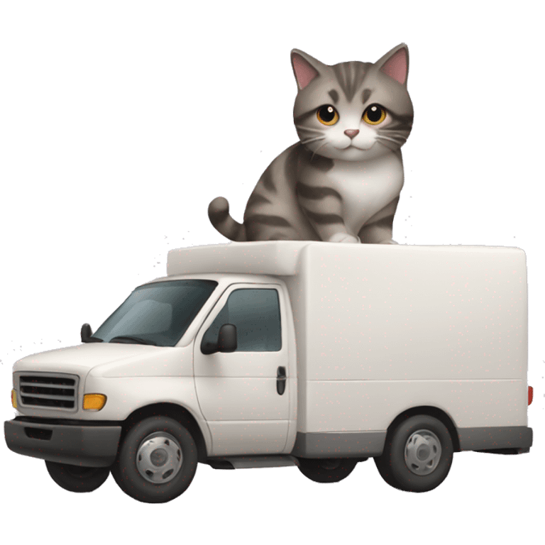 cat with a moving van emoji