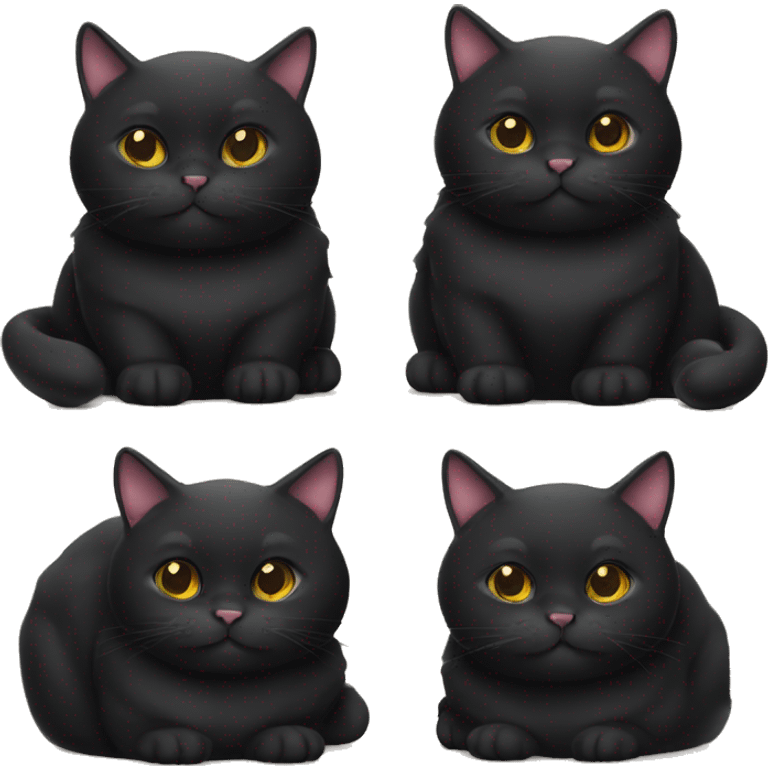 fat black cat emoji