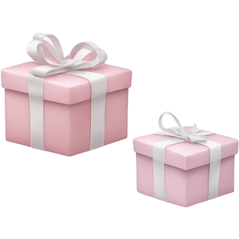 Light pink Christmas gifts under a white Christmas tree  emoji