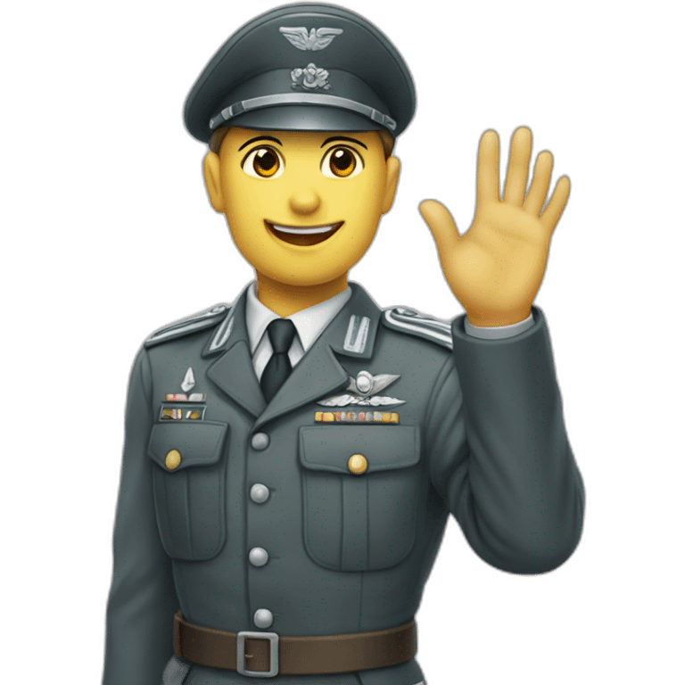 luftwaffe soldier raises arm greeting emoji