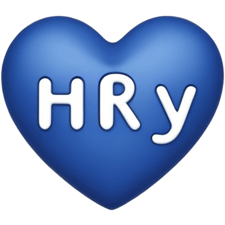 Dark blue heart with the words Hi Ry in the middle  emoji