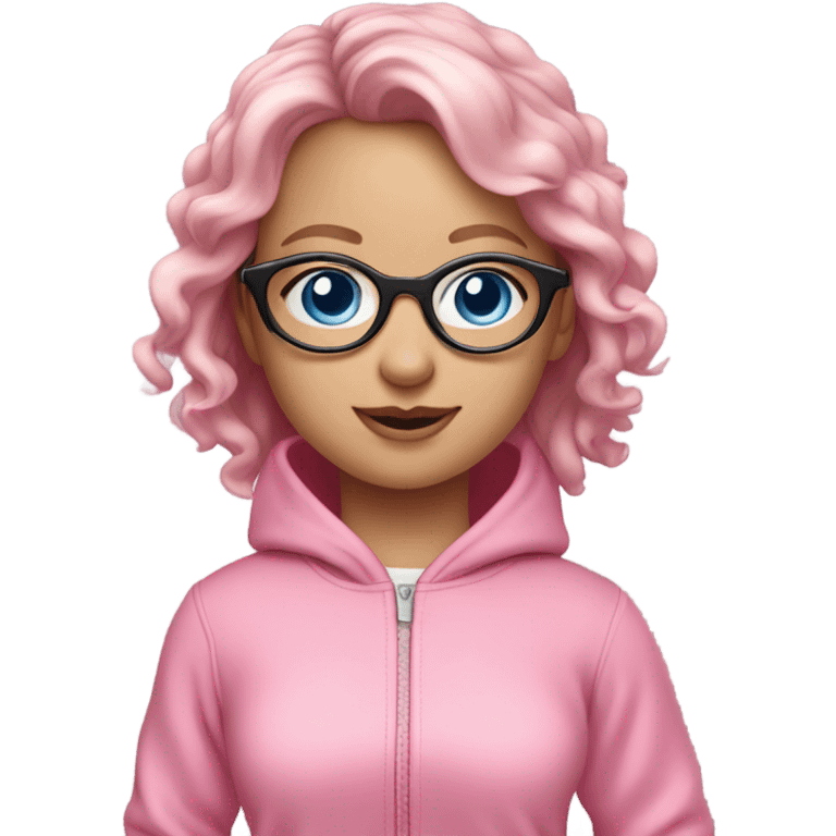 dancing-white-girl-blue-eyes-wearing-glasses-
pink-oversize-tracksuit emoji