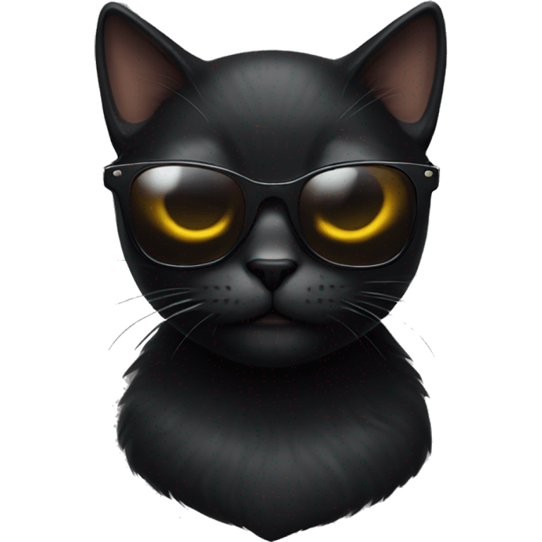 black cat wearing sunglasses emoji