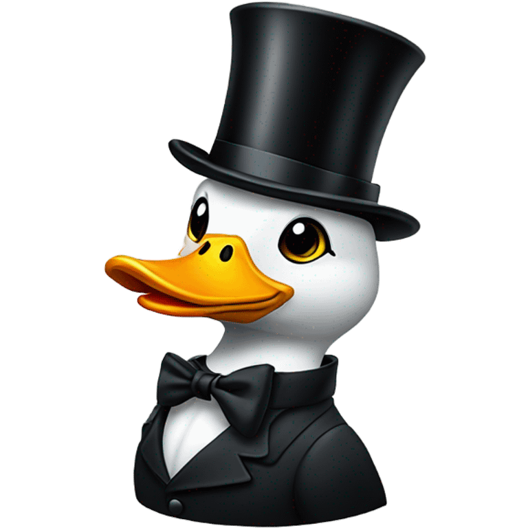 Duck in a top hat and tuxedo emoji