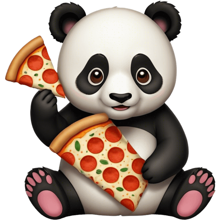 panda eating pizza emoji