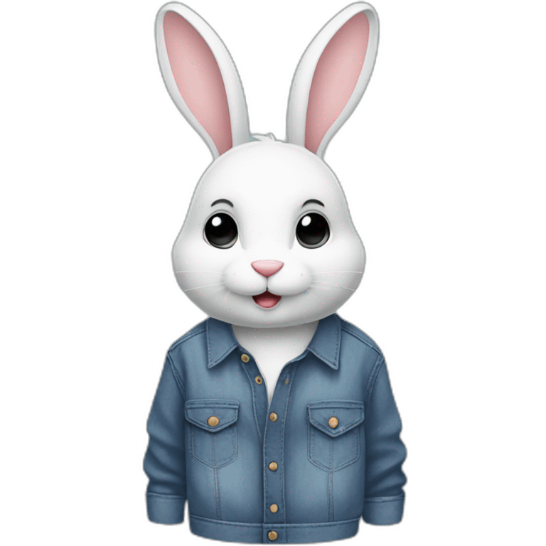 male bunny with airpods, jeans and oversize shirt  emoji