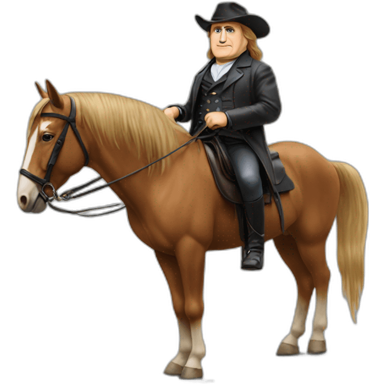 Gérard Depardieu on a horse emoji