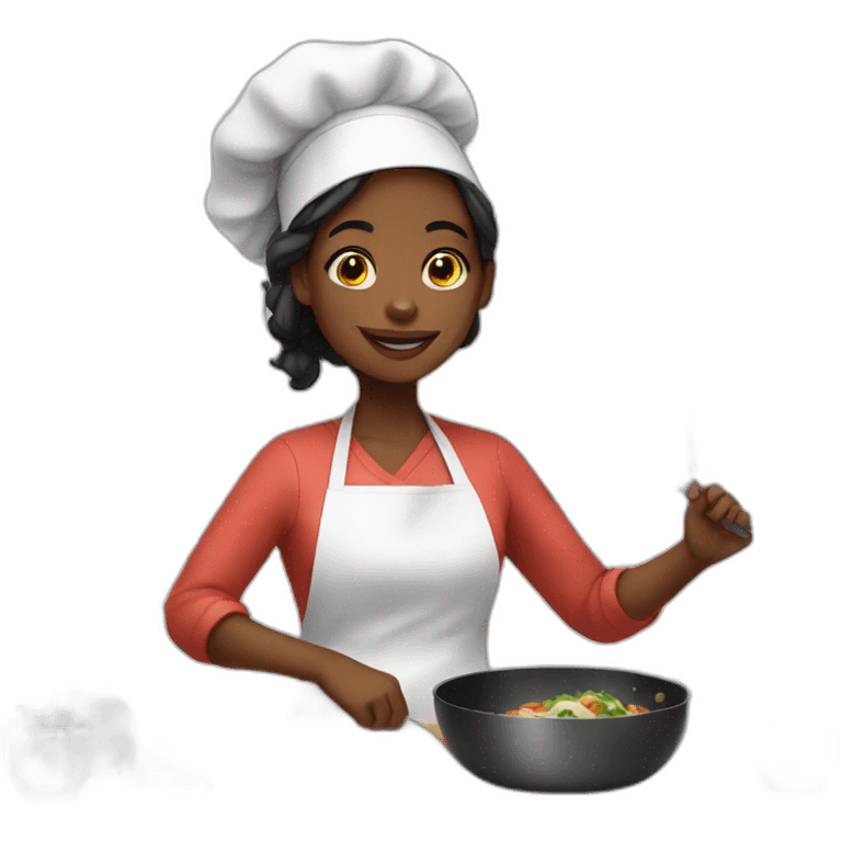 Black girl cooking  emoji