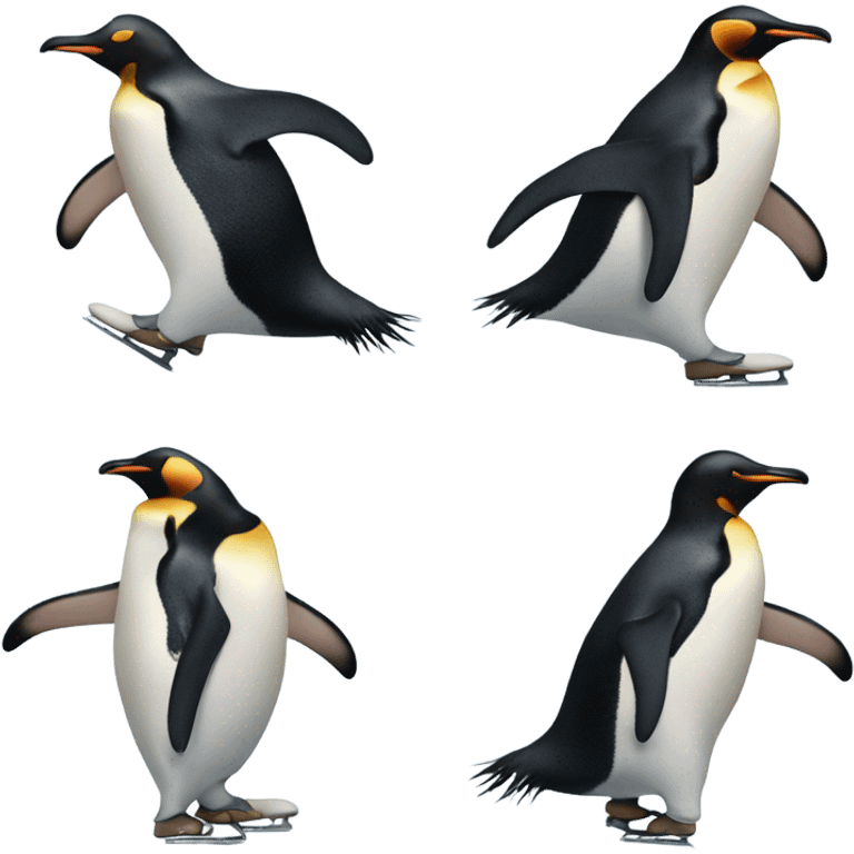 Ice skating penguins  emoji