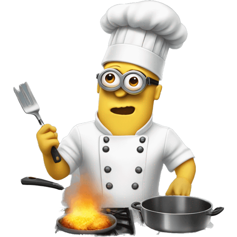 Despicable 4 character mega minion chef cooking up a storm emoji