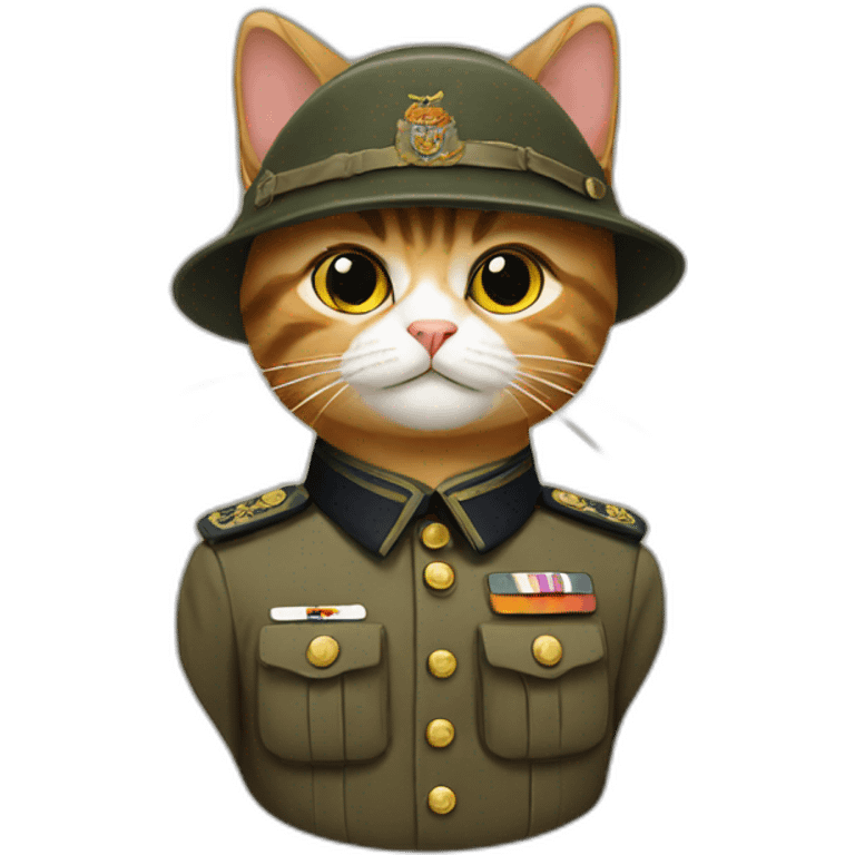 Cat wearing a germany world war 2 uniform emoji