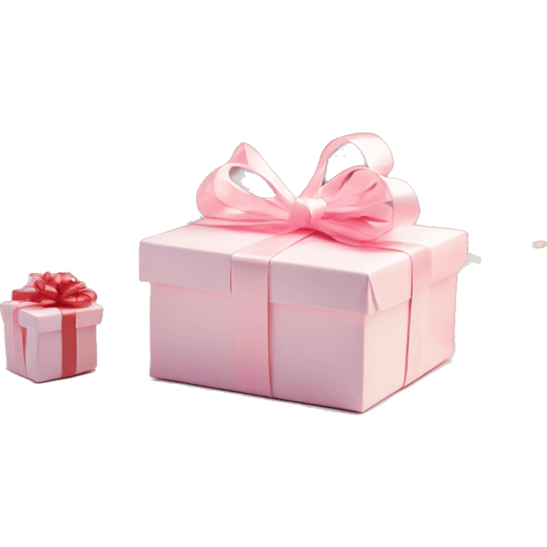 Light pink Christmas gifts under a white Christmas tree  emoji