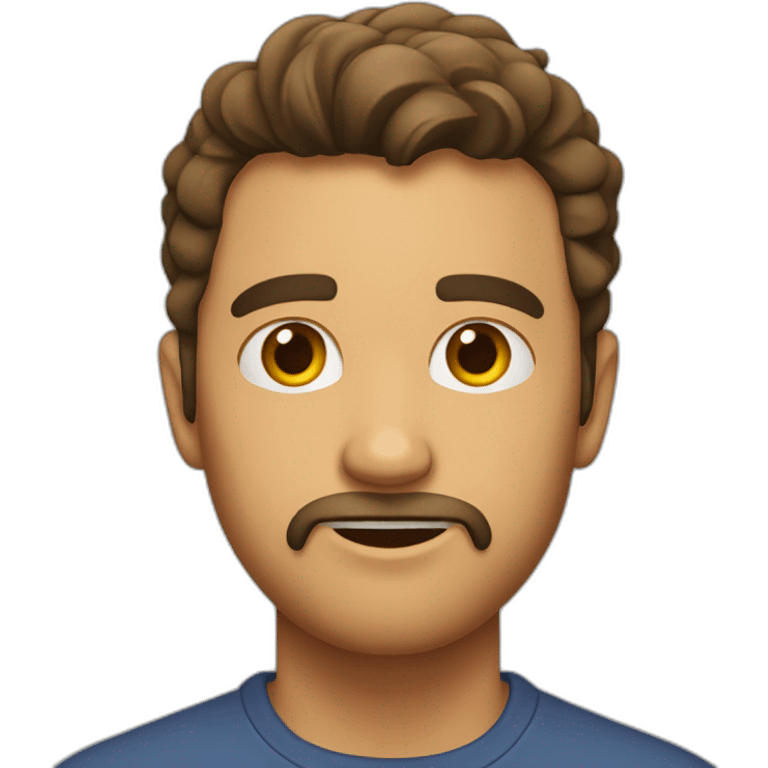 Hombre joven sin barba petiso morocho soriendo emoji