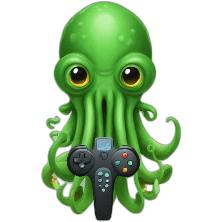 cthulhu with a video Game remote control emoji