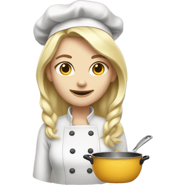 Pale girl cooking  emoji