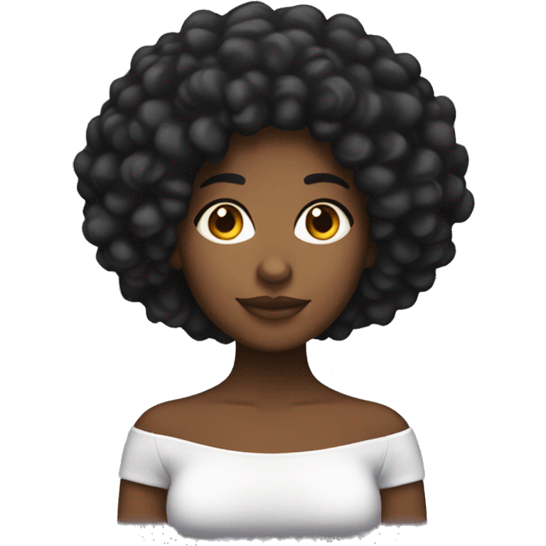 Chica negra de pelo afro emoji