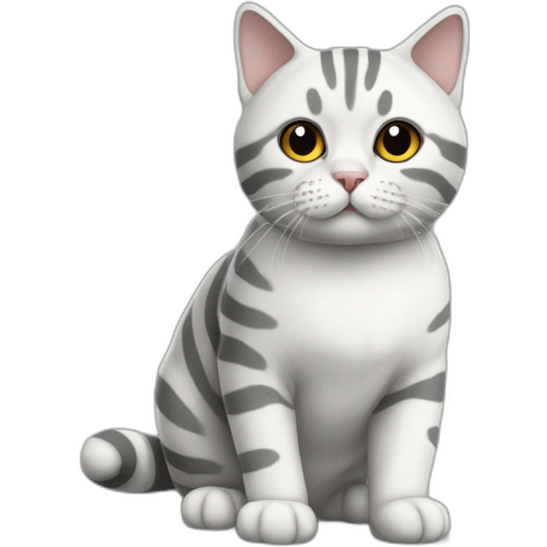 British cat white with gray stripes emoji