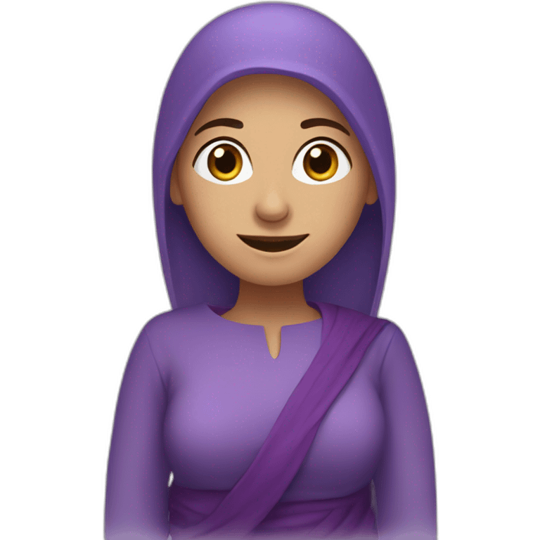 Armenian woman saying hello in purple clouths  emoji