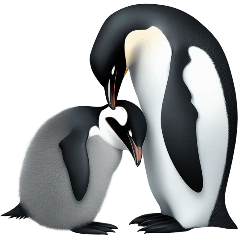 Mom and baby penguin  emoji