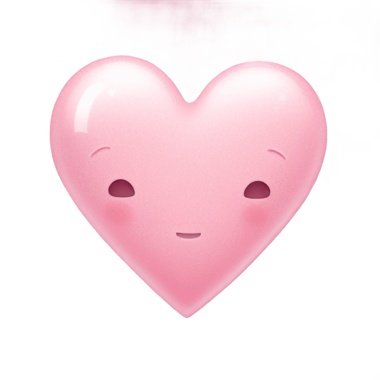 Cute light pink heart with white sparkles emoji