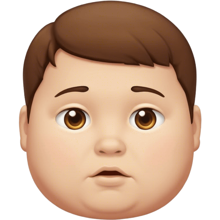 Fat boy, brown hair emoji