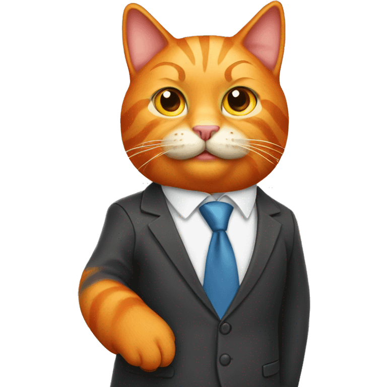 Orange cat in business suit emoji