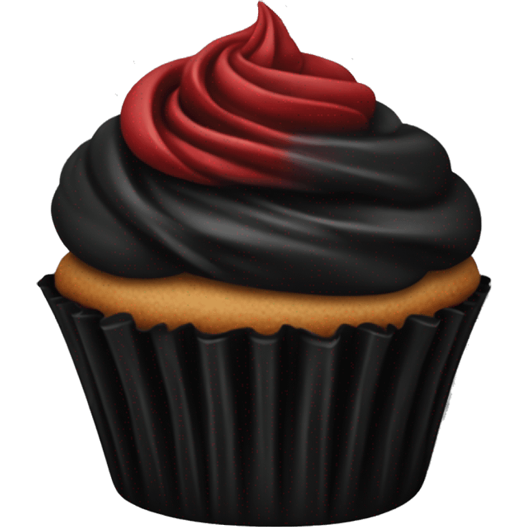 Gothic Red cupcake black icing emoji