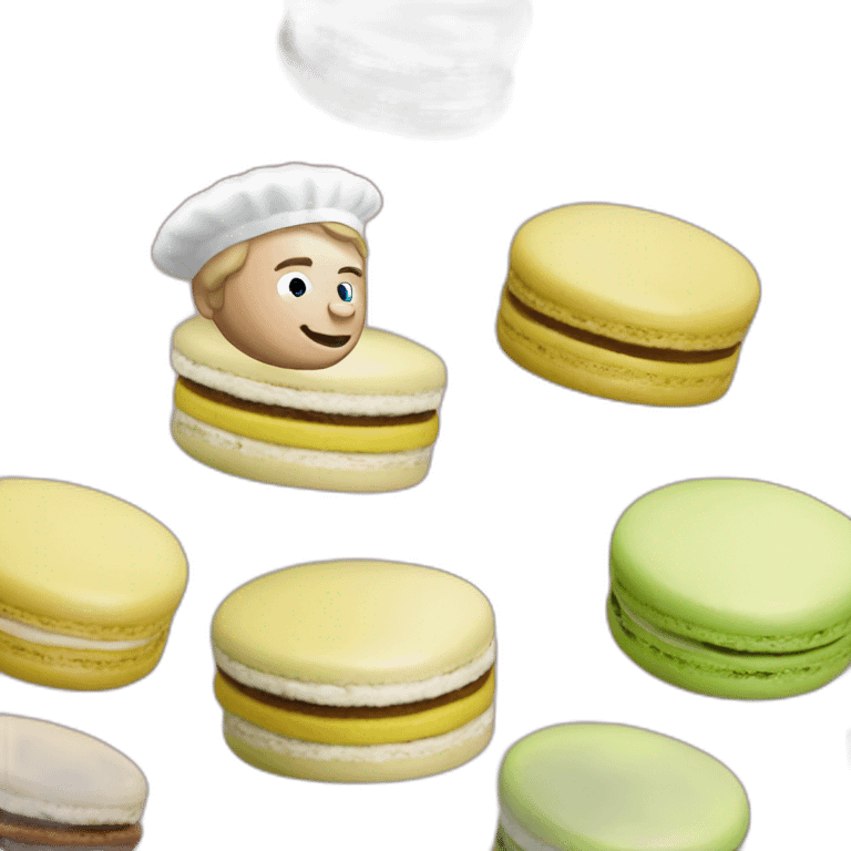 Macron sur un macaron emoji