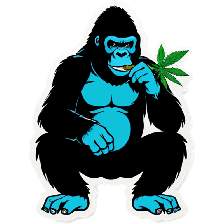 Gorilla eating weed emoji