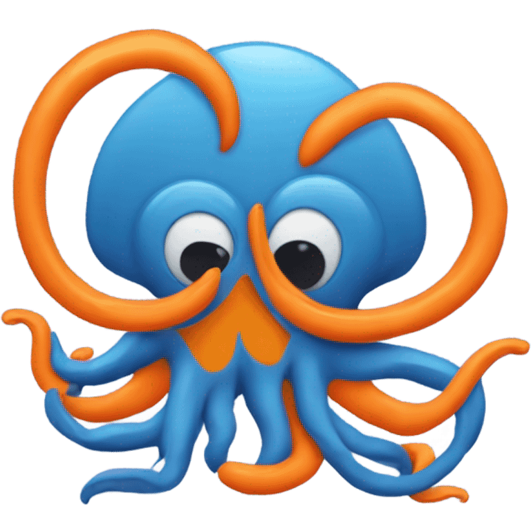 This logo shows two stylized octopuses, one blue and one orange, with intertwined tentacles and closed eyes, symbolizing connection and calm. emoji