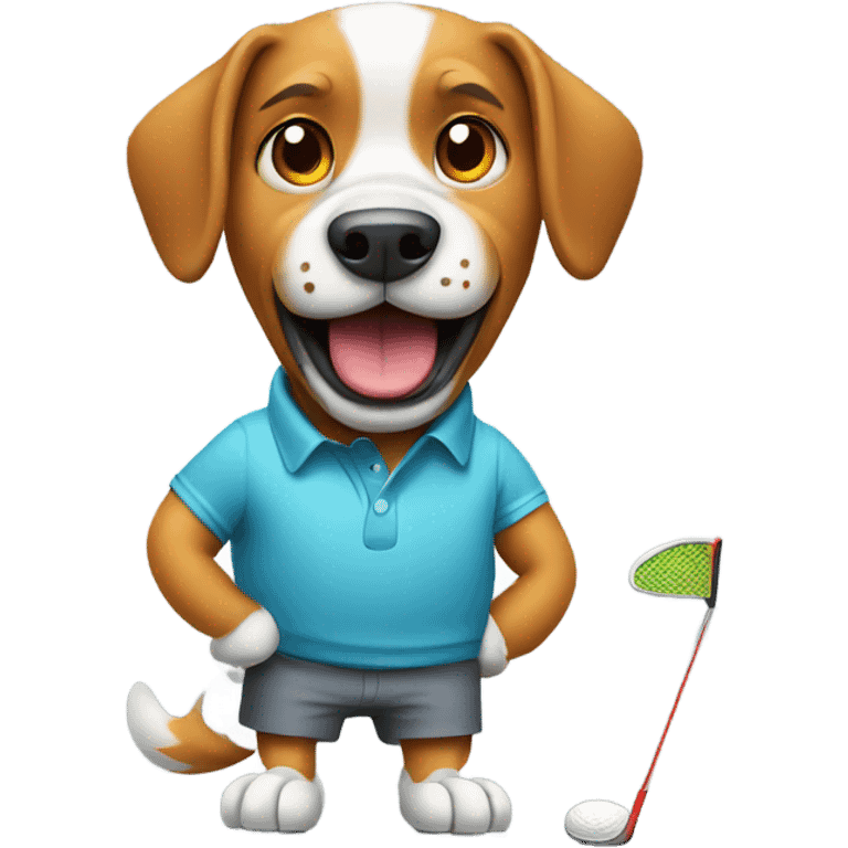 Dog playing golf emoji