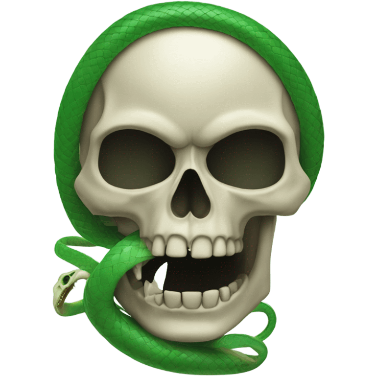 skull with open mouth green snake emoji