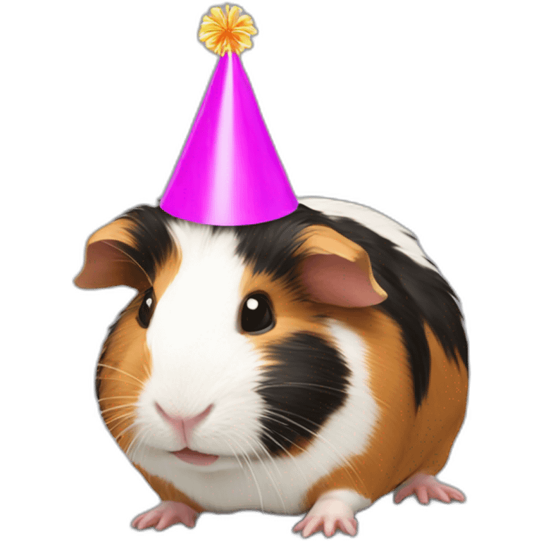 Birthday hat on guinea pig emoji