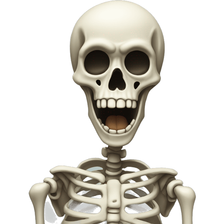 Skeleton shocked and put hands on mouth emoji