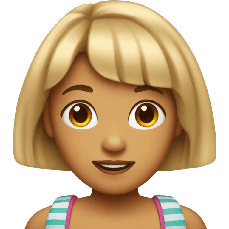 Girl with bangs in vacation  emoji